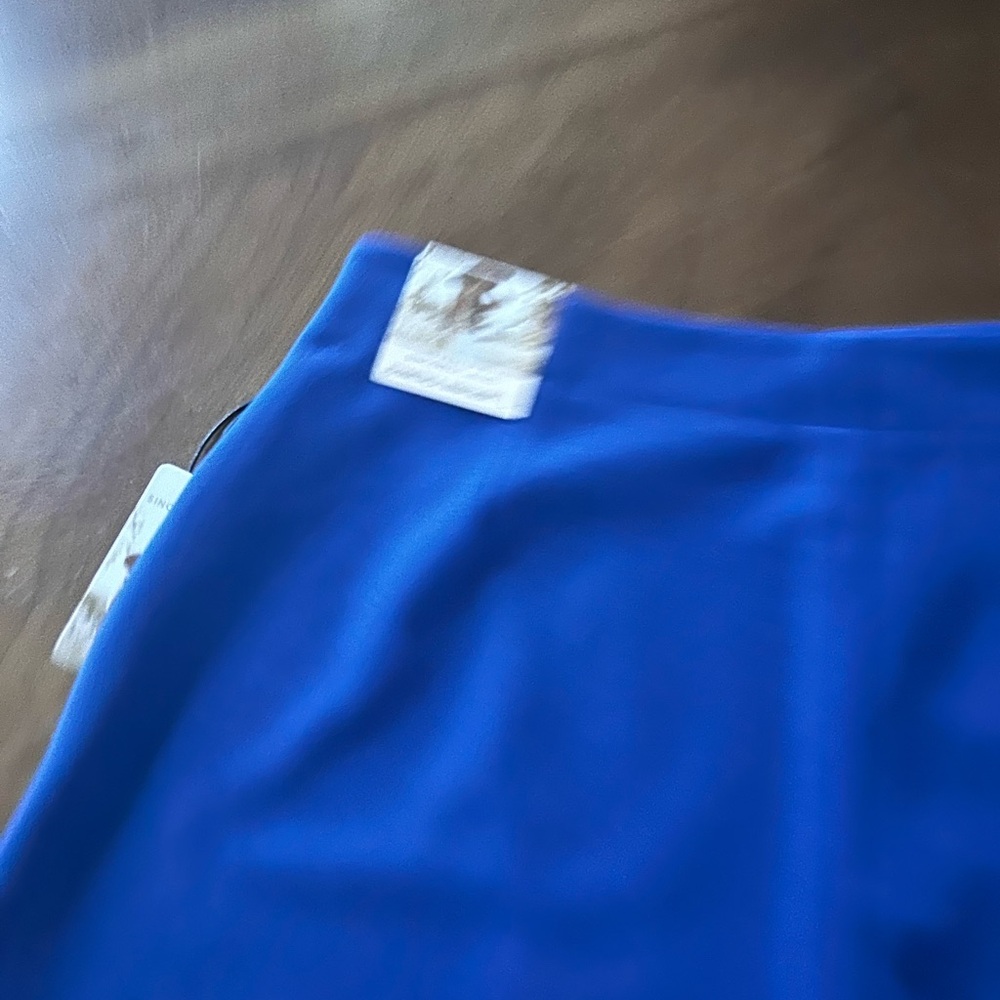 Sincerely Jules Blue Skort-Style Shorts with Wrap Front - Picture 3 of 7